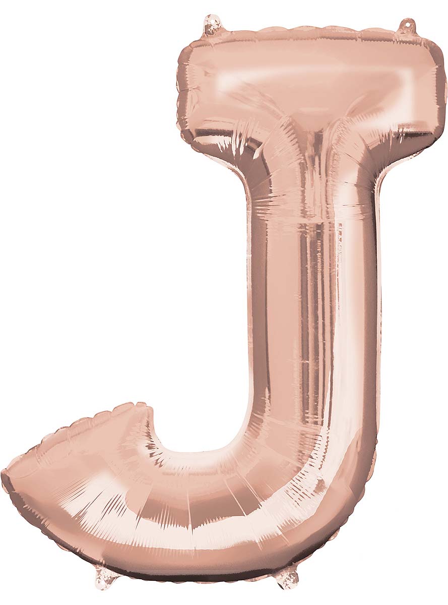 Ballon aluminium lettre J doré rose (83 cm)