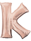 Ballon aluminium lettre K doré rose (83 cm)