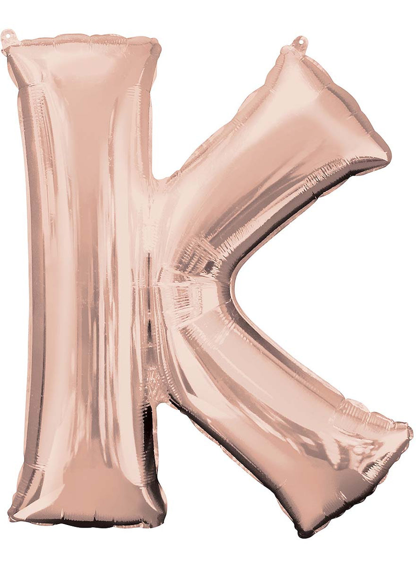 Ballon aluminium lettre K doré rose (83 cm)