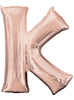 Ballon aluminium lettre K doré rose (83 cm)