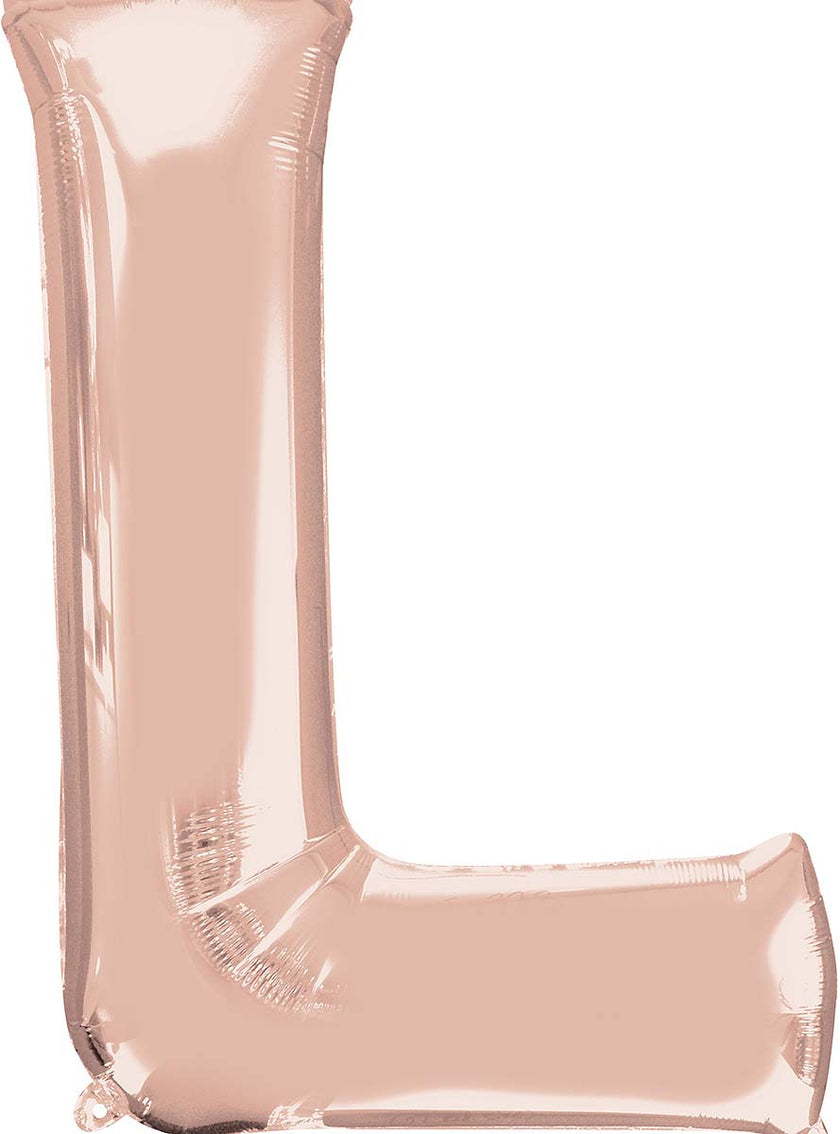 Ballon aluminium lettre L doré rose (81 cm)