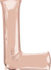 Ballon aluminium lettre L doré rose (81 cm)