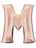 Ballon aluminium lettre M doré rose (83 cm)