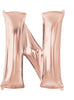 Ballon aluminium lettre N doré rose (81 cm)