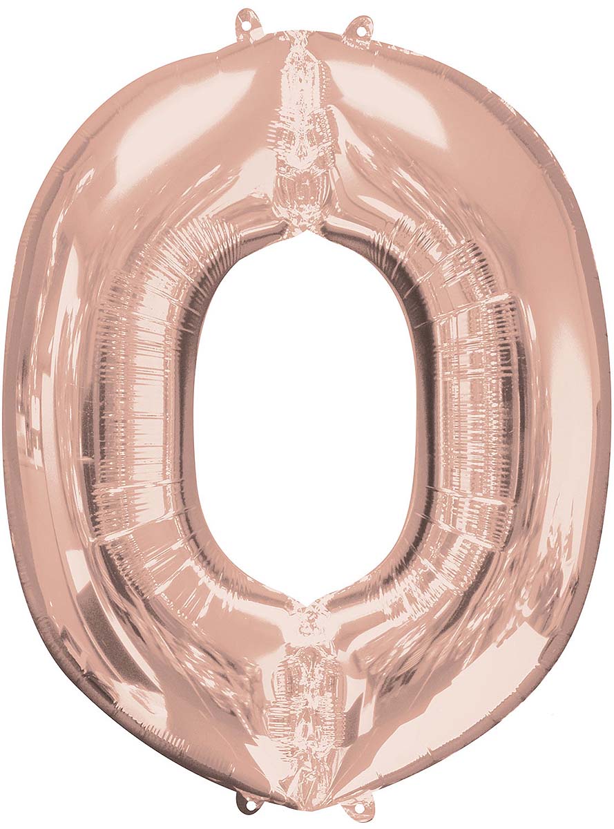 Ballon aluminium lettre O doré rose (83 cm)
