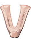 Ballon aluminium lettre V doré rose (81 cm)