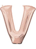 Ballon aluminium lettre V doré rose (81 cm)