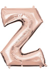 Ballon aluminium lettre Z doré rose (83 cm)