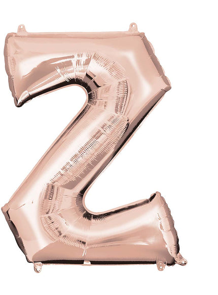 Ballon aluminium lettre Z doré rose (83 cm)