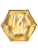 6 assiettes dorées 18 ans (20 cm)