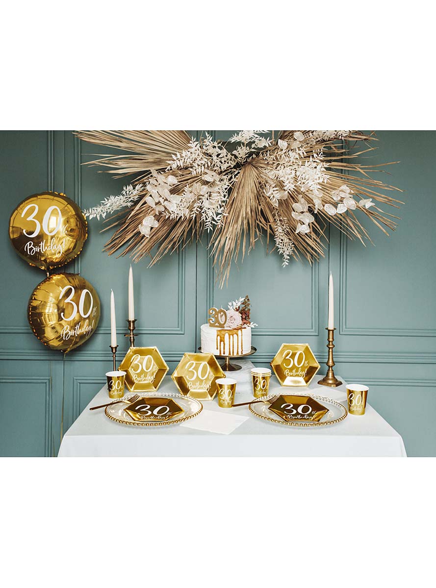 6 assiettes dorées 30 ans (20 cm)