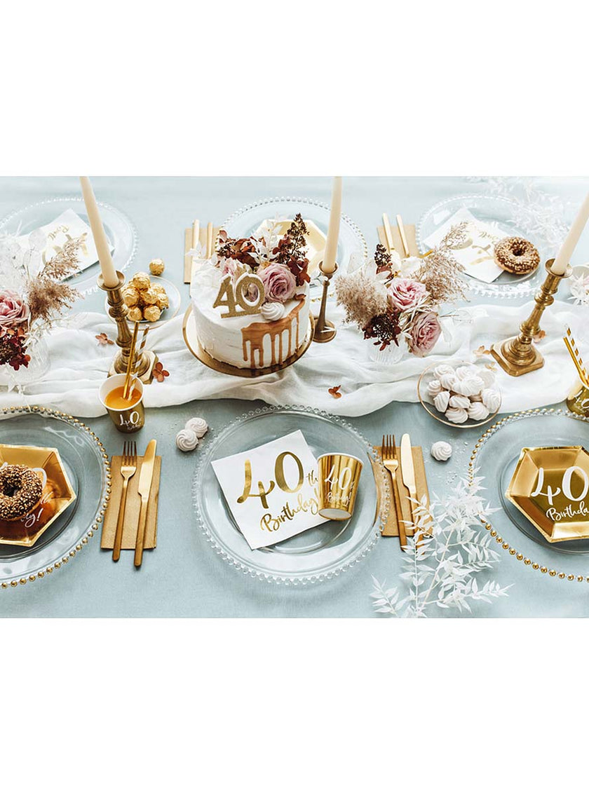 6 assiettes dorées 40 ans (20 cm)