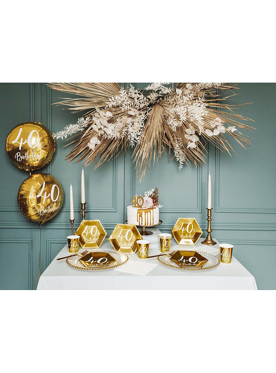 6 assiettes dorées 40 ans (20 cm)