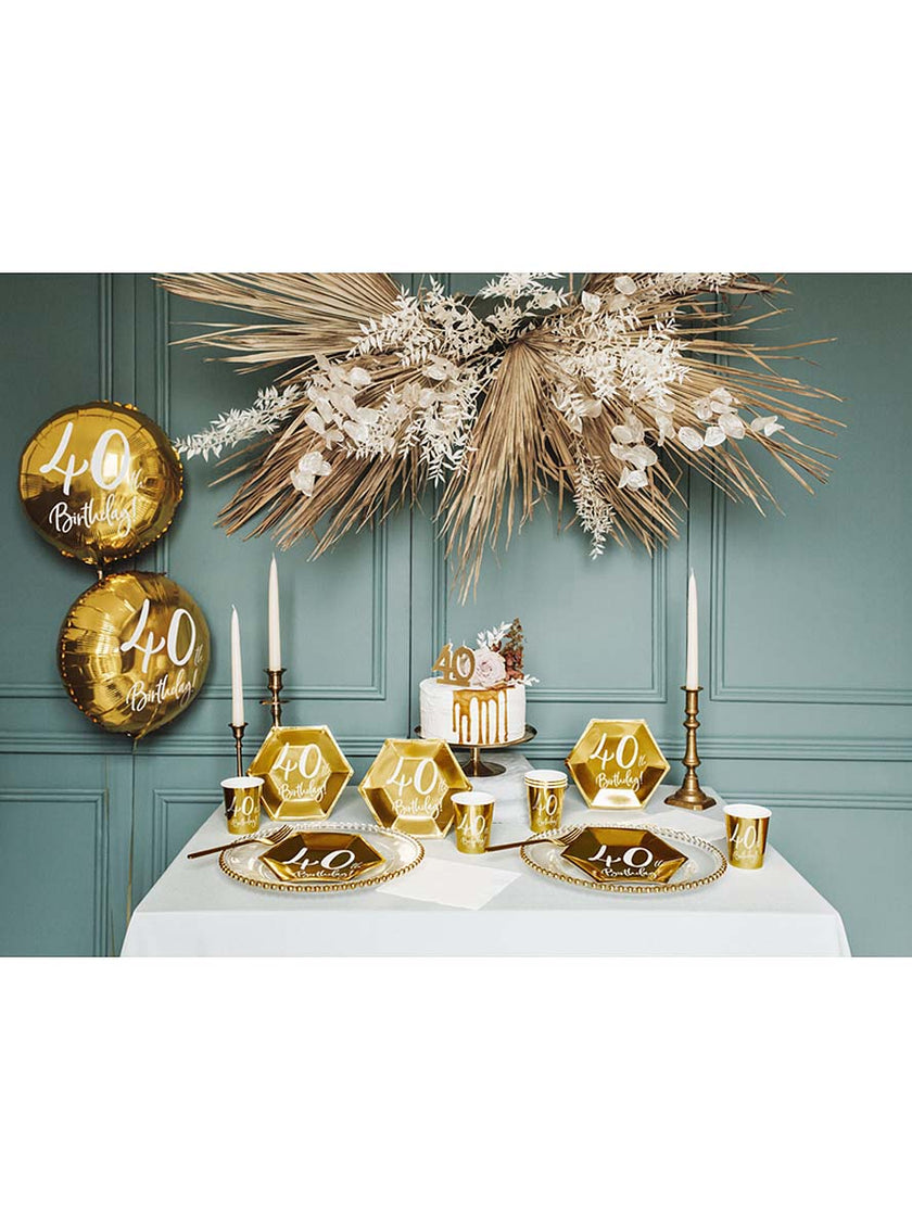 6 assiettes dorées 40 ans (20 cm)