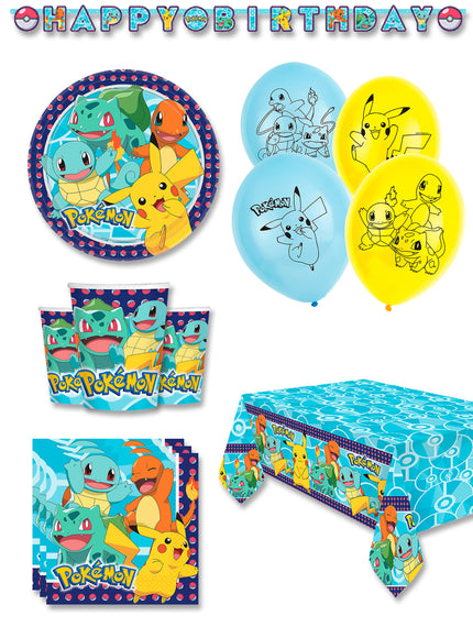 Décoration anniversaire premium Pokémon 8 personnes