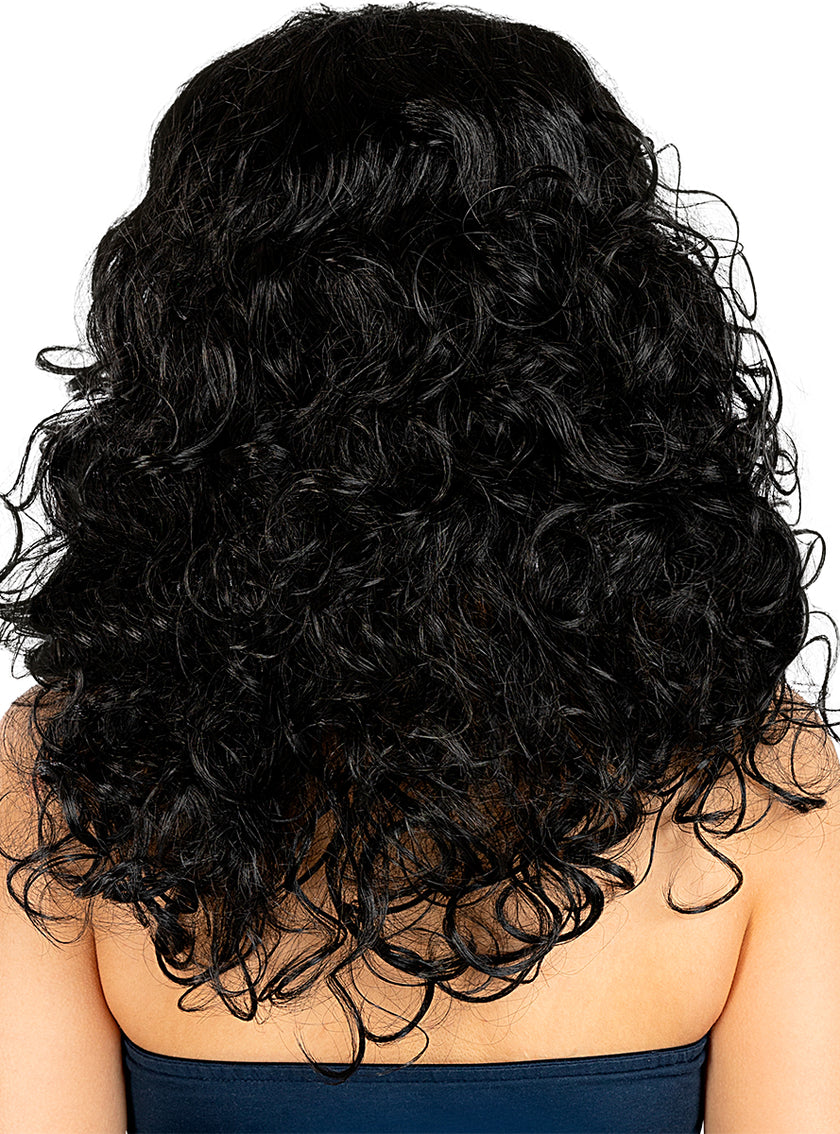 Perruque noire longs cheveux