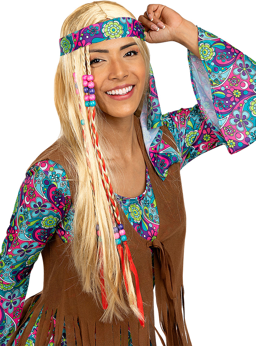 Perruque hippie blonde