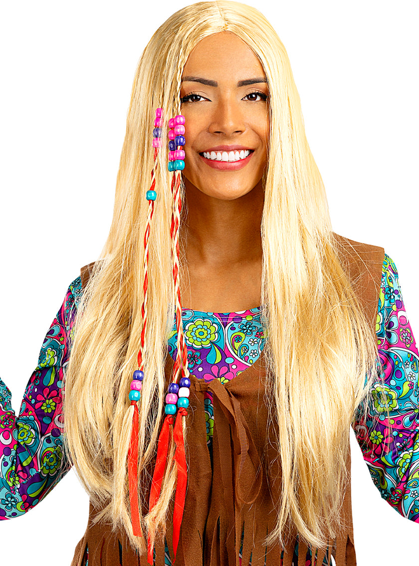 Perruque hippie blonde
