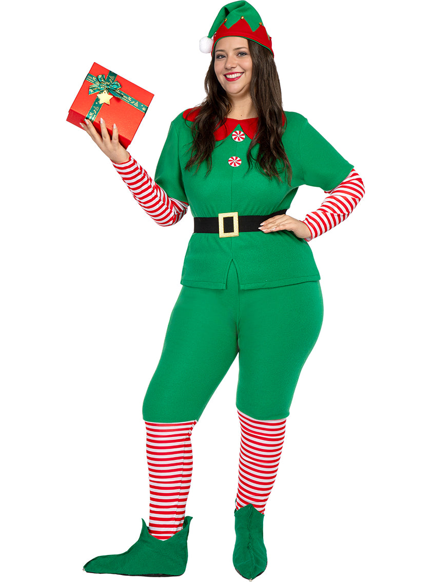 Costume d'elfe de Noël pour femmes grande taille
