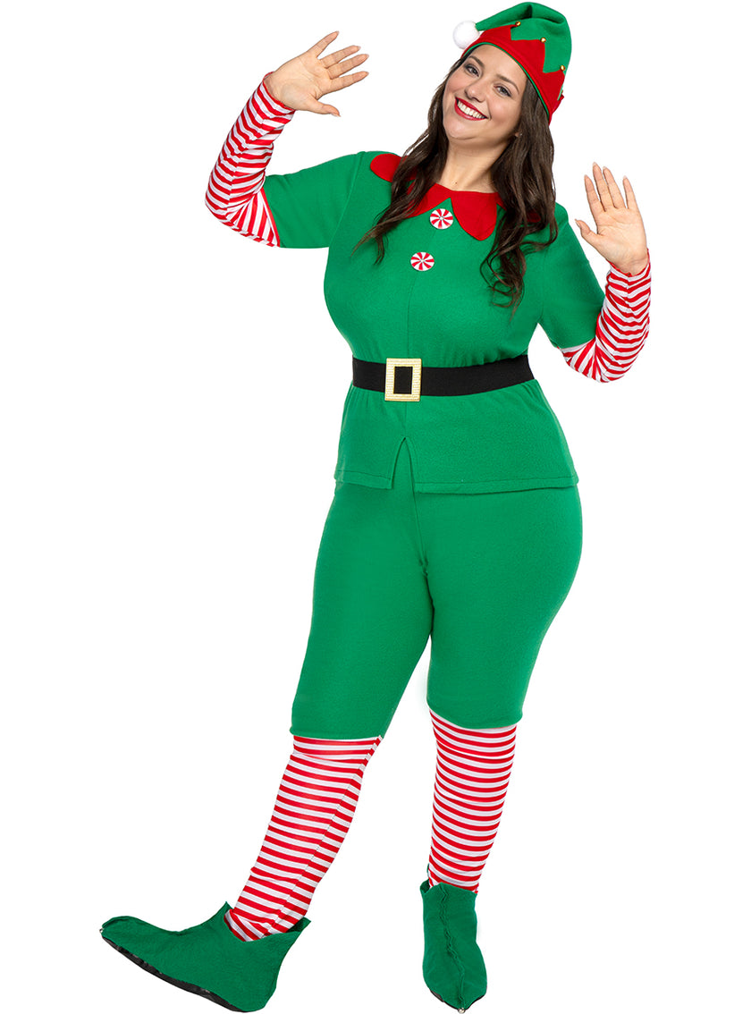 Costume d'elfe de Noël pour femmes grande taille
