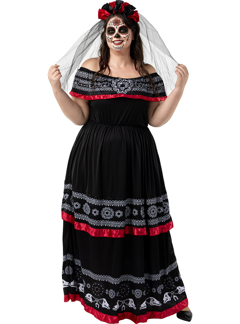 Déguisement Dia de los Muertos pour femme grande taille