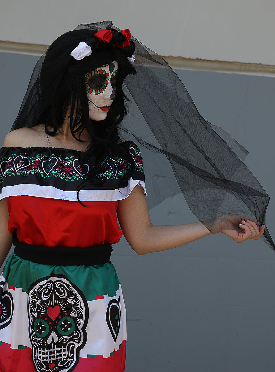 Déguisement Dia de los Muertos Mexico pour femme grande taille