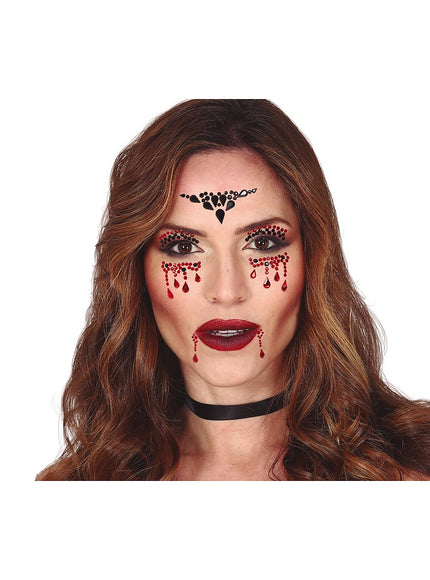 Bijoux visage autocollant vampire