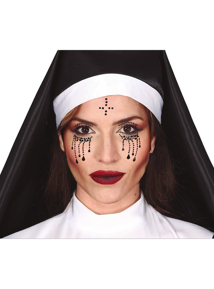 Bijoux visage autocollant nonne