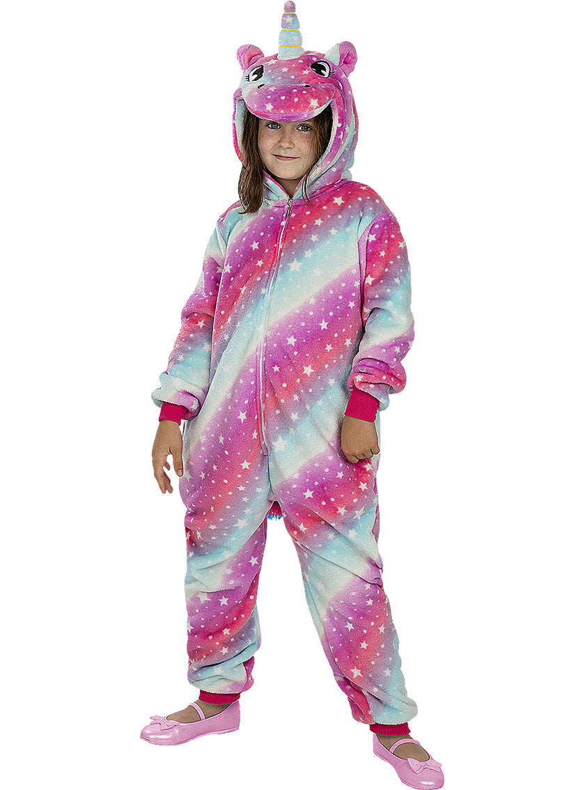 Déguisement licorne multicolore onesie pour enfant