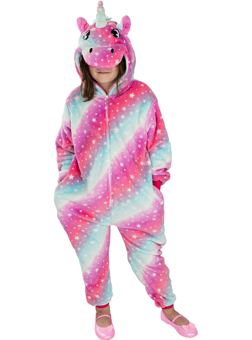 Déguisement licorne multicolore onesie pour enfant