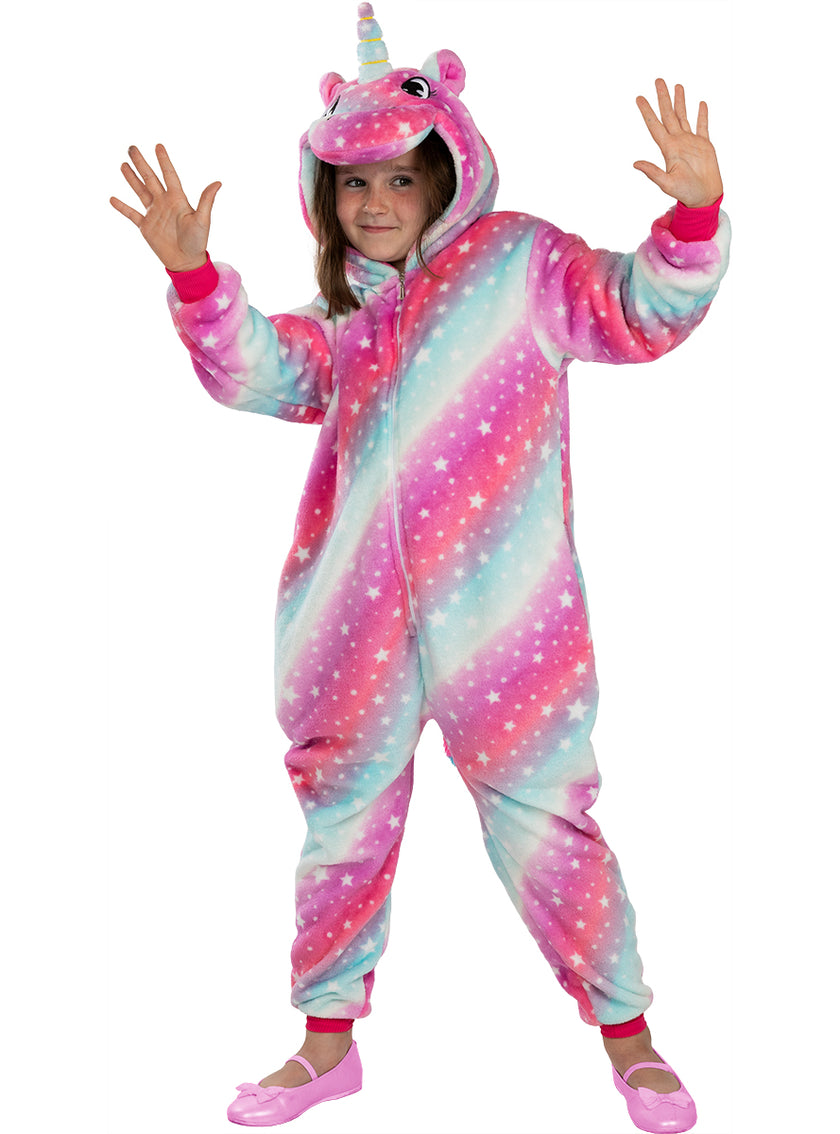 Déguisement licorne multicolore onesie pour enfant