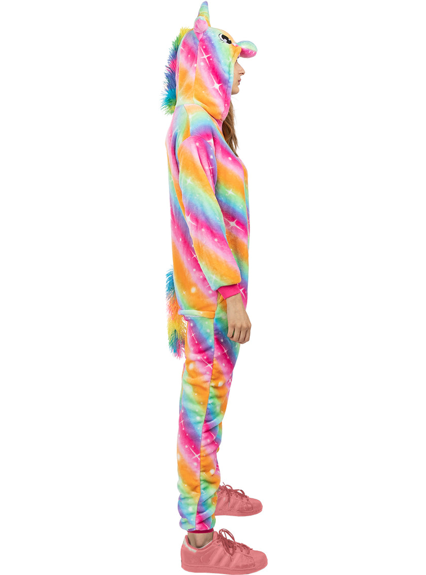Déguisement licorne multicolore onesie adulte