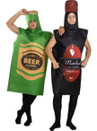 Déguisement bière verte en bouteille adulte