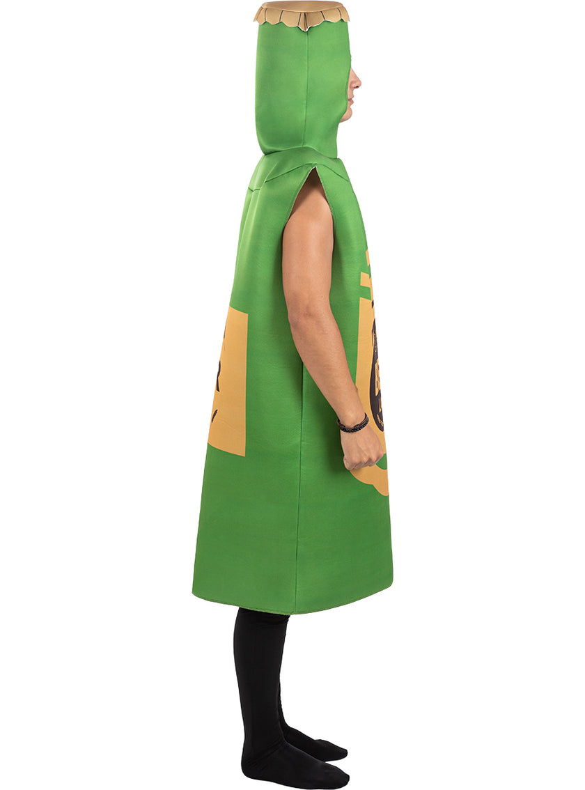 Déguisement bière verte en bouteille adulte