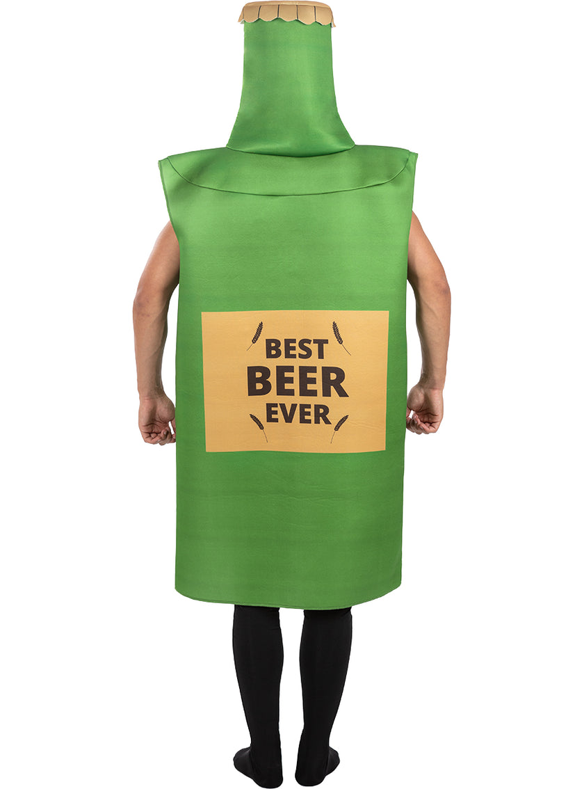 Déguisement bière verte en bouteille adulte