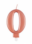 Bougie anniversaire rose gold chiffre 0
