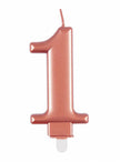 Bougie anniversaire rose gold chiffre 1