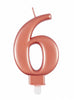 Bougie anniversaire rose gold chiffre 6