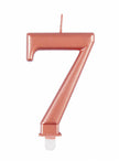 Bougie anniversaire rose gold chiffre 7