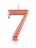 Bougie anniversaire rose gold chiffre 7