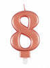 Bougie anniversaire rose gold chiffre 8