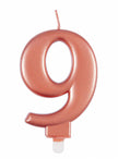 Bougie anniversaire rose gold chiffre 9