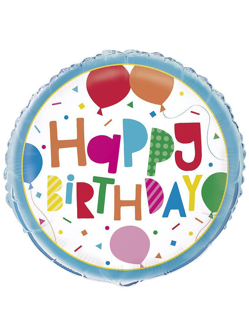 Ballon aluminium (46 cm) Happy Birthday - Colorful Balloons