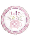 Ballon aluminium (46 cm) éléphant rose baby Shower - Pink Floral Elephant