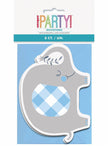 8 invitations éléphant bleu baby Shower - Blue Floral Elephant