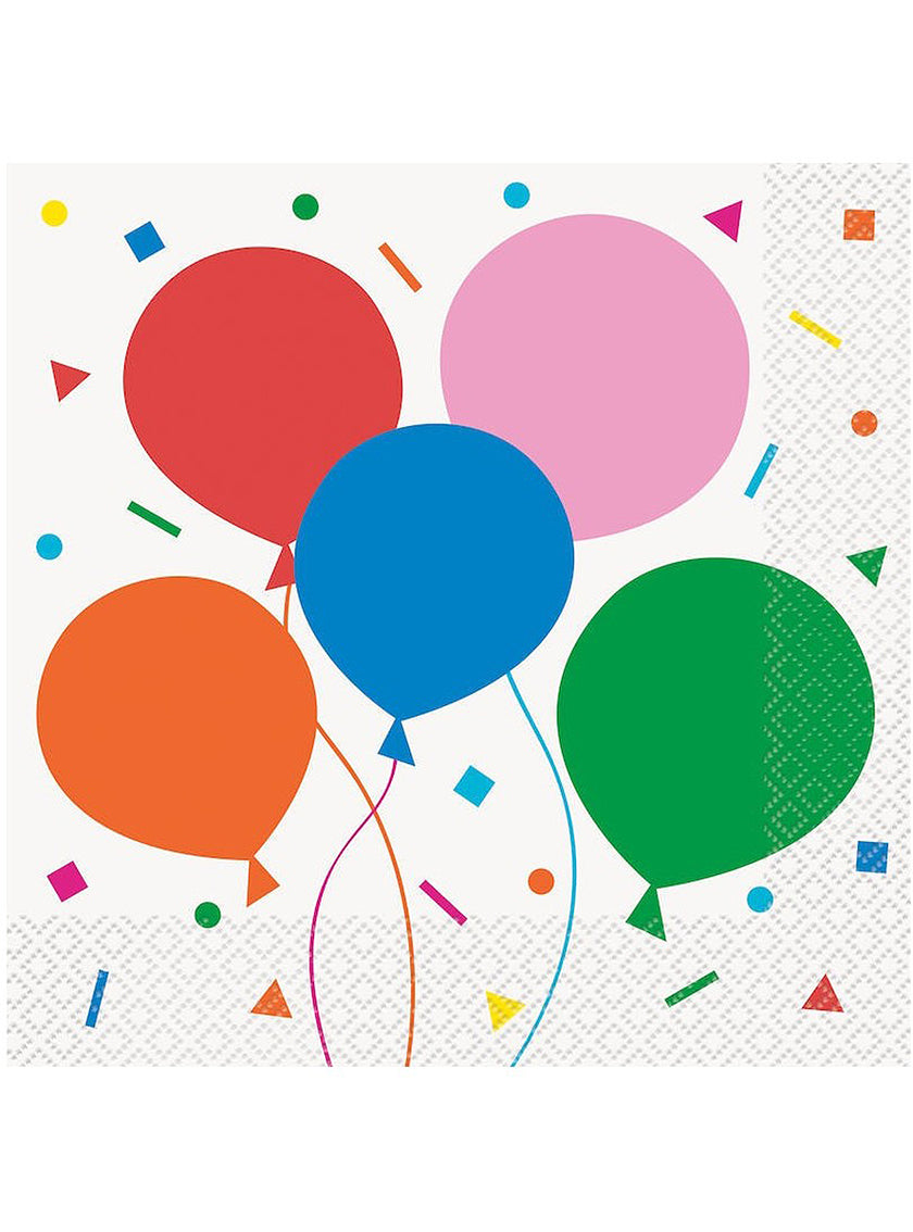 16 serviettes ballons de couleurs (33x33cm) - Colorful Balloons