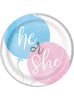 8 assiettes he or she (23 cm) - Gender Reveal Party