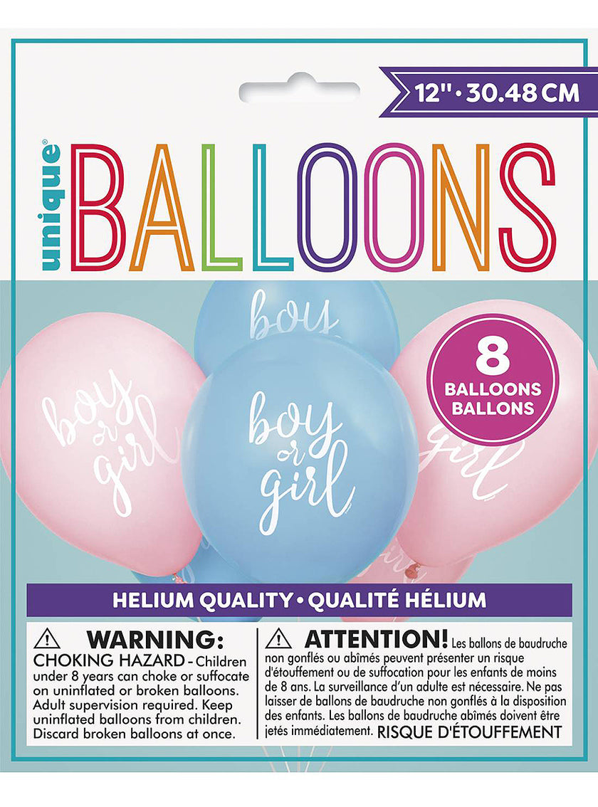 8 ballons en latex (32 cm) - Boy or Girl