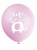 8 ballons en latex éléphant rose baby Shower (32 cm) - Pink Floral Elephant