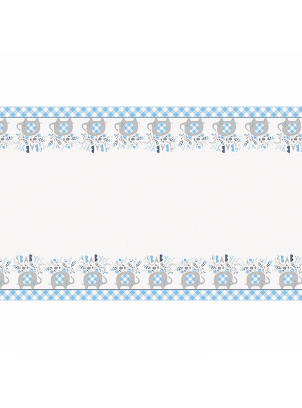 Nappe éléphant bleu baby Shower - Blue Floral Elephant